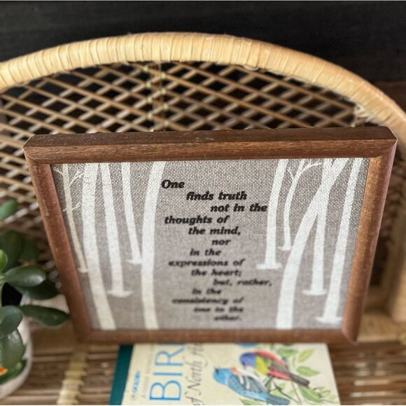 Vintage 1980’s Hand Stitched Wood Framed Qoute - Love Friendship Relationship - Picture 7 of 9